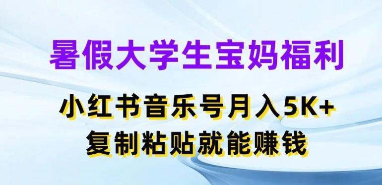 暑假大学生宝妈福利，小红书音乐号月入5000+，复制粘贴就能赚钱【揭秘】-俗人圈网创