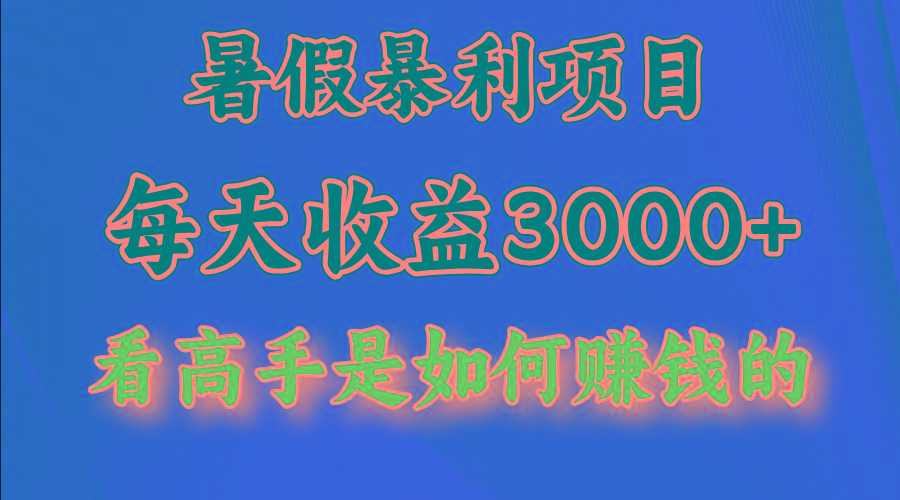 暑假暴力项目 1天收益3000+，视频号，快手，不露脸直播.次日结算-俗人圈网创