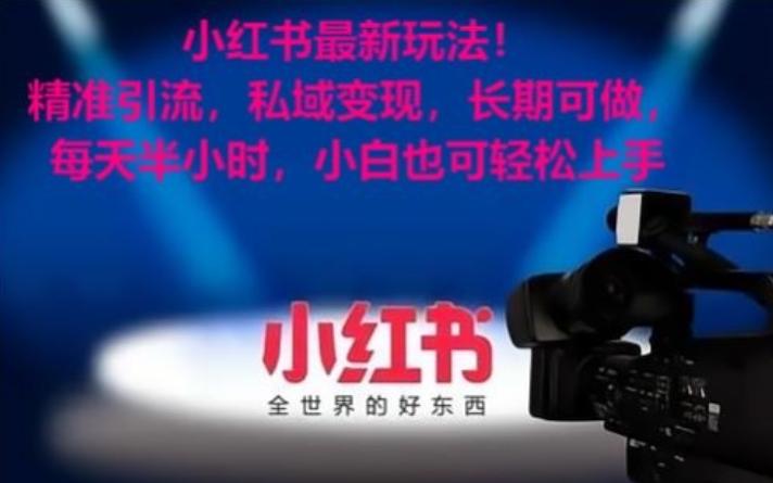 小红书最新玩法!精准引流,私域变现,长期可做,每天半小时,小白也可轻松上手【揭秘】-俗人圈网创
