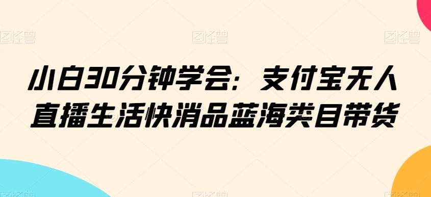 小白30分钟学会：支付宝无人直播生活快消品蓝海类目带货【揭秘】-俗人圈网创