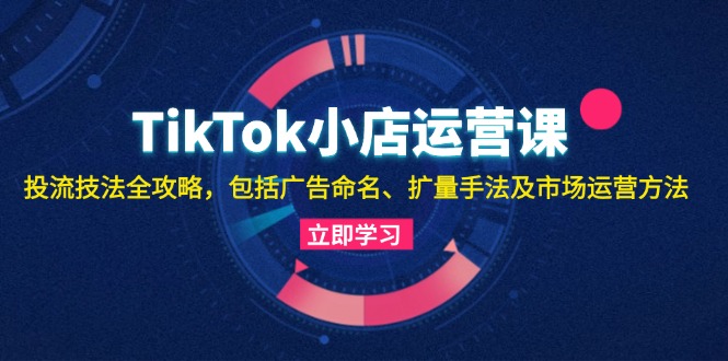 TikTok小店运营课：投流技法全攻略，包括广告命名 扩量手法及市场运营方法-俗人圈网创