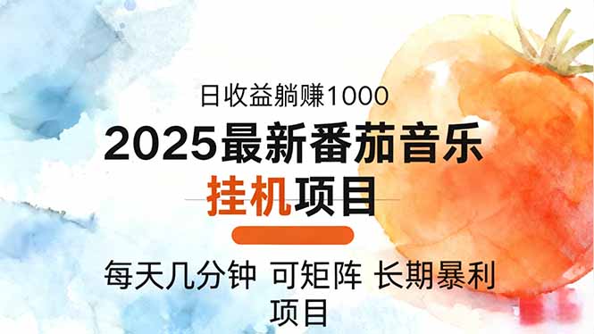 2025年最新番茄音乐人挂机项目,每天几分钟,月入1000+,可矩阵,一台...-俗人圈网创
