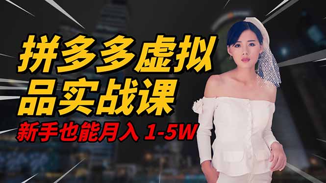 2025 拼多多虚拟品系统实战课，轻资产项目，可矩阵开工作室，新手也能…-俗人圈网创