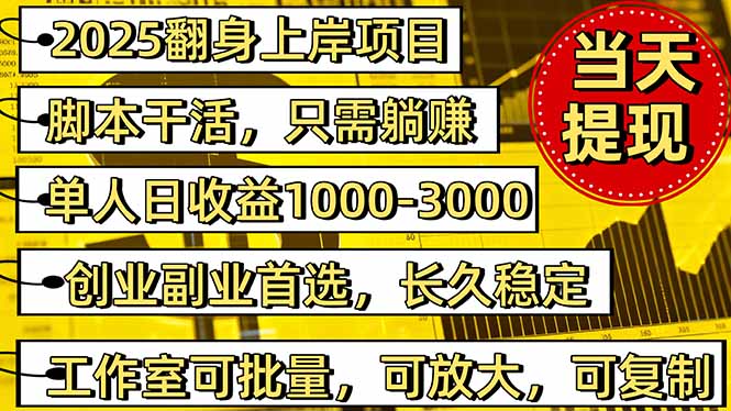 2025翻身上岸项目脚本干活,内部客户经理内部开号,单人日收益1000-300...-俗人圈网创