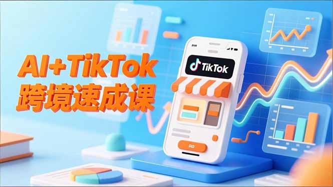 AI+TikTok跨境速成课,智能翻译、店铺定位、流程拆解,7天高效上线运营-俗人圈网创