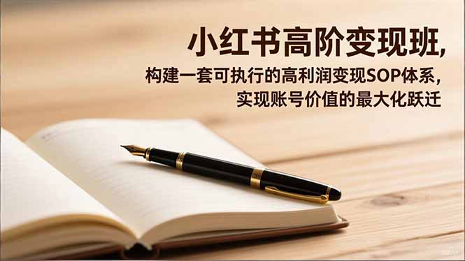 小红书高阶变现班,构建一套可执行的高利润变现SOP体系,实现账号价值的最大化跃迁-俗人圈网创