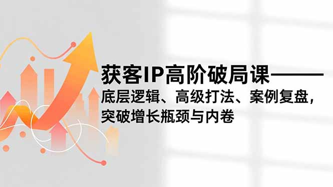 获客IP高阶破局课，底层逻辑、高级打法、案例复盘，突破增长瓶颈与内卷-俗人圈网创