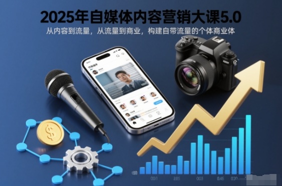 2025年自媒体内容营销大课5.0，从内容到流量，从流量到商业，构建自带流量的个体商业体-俗人圈网创