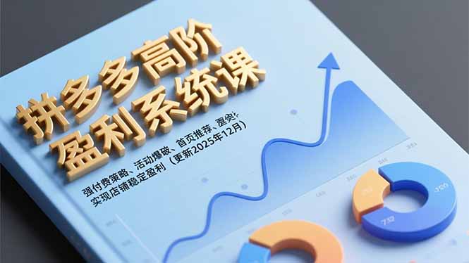 拼多多高阶盈利系统课,强付费策略、活动爆破、首页推荐,实现店铺稳定盈利(更新12月-俗人圈网创