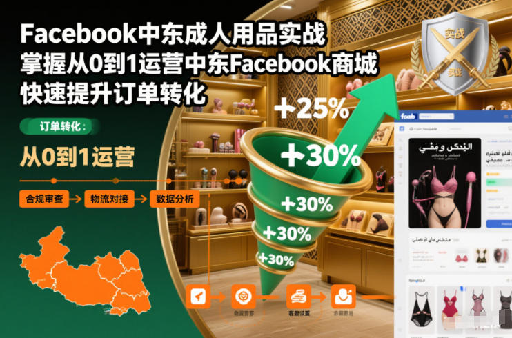 Facebook中东成人用品实战,掌握从0到1运营中东Facebook商城,快速提升订单转化-俗人圈网创