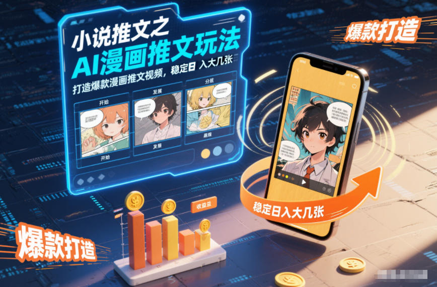 小说推文之AI漫画推文玩法,打造爆款漫画推文视频,稳定日入大几张-俗人圈网创