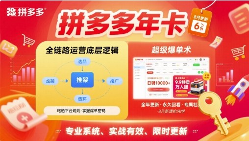 拼多多年卡，拼多多全链路运营底层逻辑，超级爆单术【更新12月】-俗人圈网创