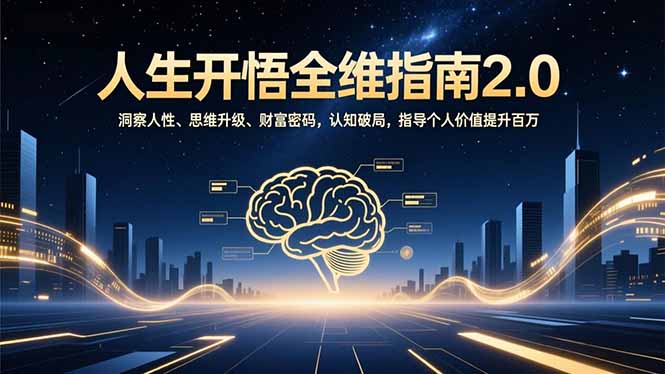 人生开悟全维指南2.0：洞察人性、思维升级、财富密码，认知破局，指导个人价值提升百万-俗人圈网创