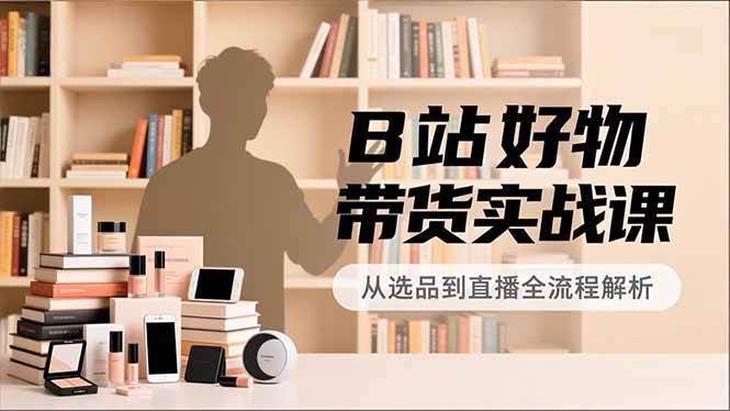B站好物带货实战课，账号定位、选品拍摄、运营变现，全流程教学，实现UP主月入过万-俗人圈网创