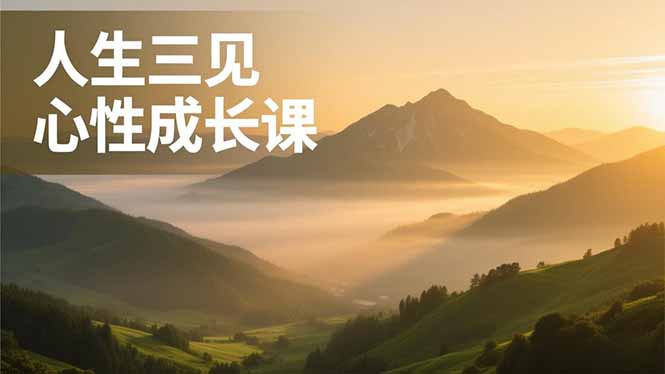 人生三见心性成长课，见天地众生自己，搞透人性安顿身心，活出清晰自我，内在富足无价-俗人圈网创