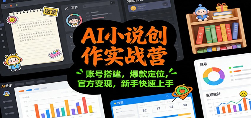 AI小说创作实战营：账号搭建，爆款定位，官方变现，新手快速上手-俗人圈网创