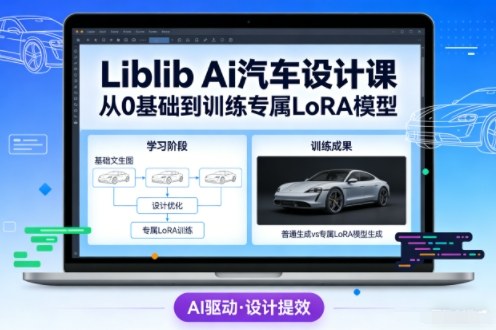 Liblib Ai汽车设计课，从0基础文生图，到教你训练专属设计和风格LoRA模型-俗人圈网创