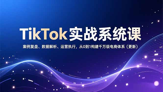 TikTok实战系统课，案例复盘、数据解析、运营执行，从0到1构建千万级电商体系(更新-俗人圈网创