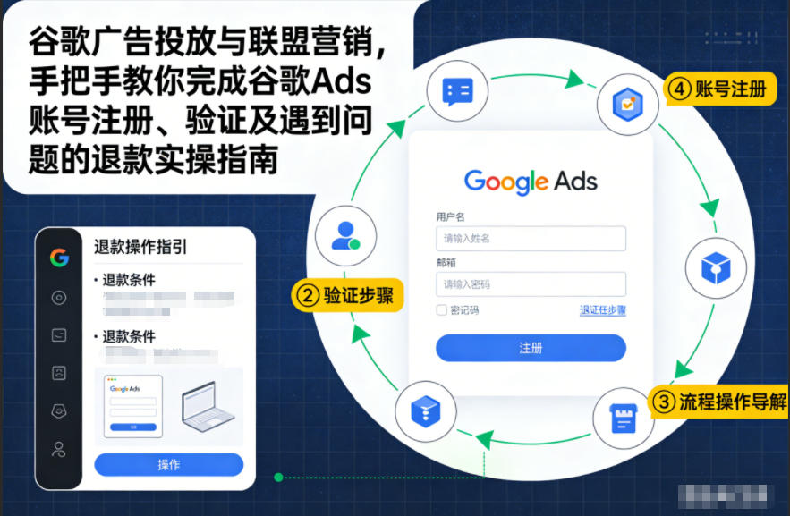 谷歌广告投放与联盟营销，手把手教你完成谷歌Ads账号注册、验证及遇到问题的退款实操指南-俗人圈网创