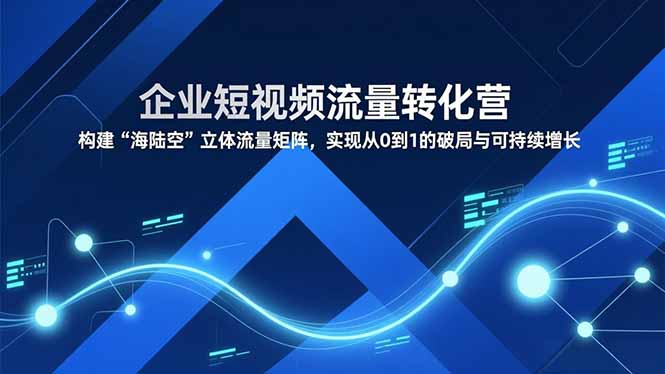 企业短视频流量转化营，构建“海陆空”立体流量矩阵，实现从0到1的破局与可持续增长-俗人圈网创