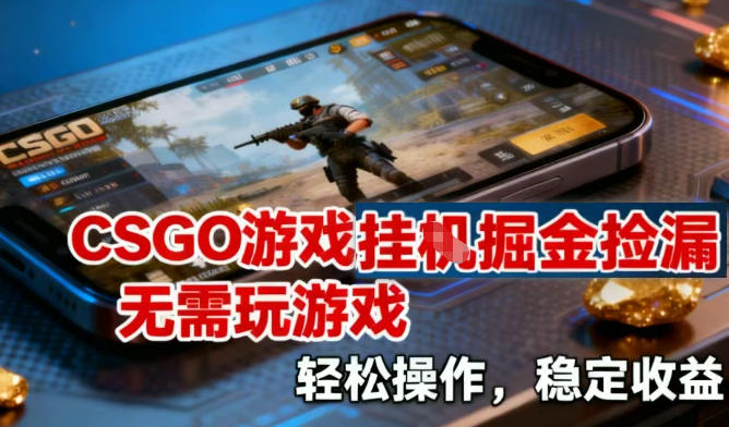 CSGO游戏挂G掘金捡漏，不需要玩游戏，操作简单，收益稳定【揭秘】-俗人圈网创