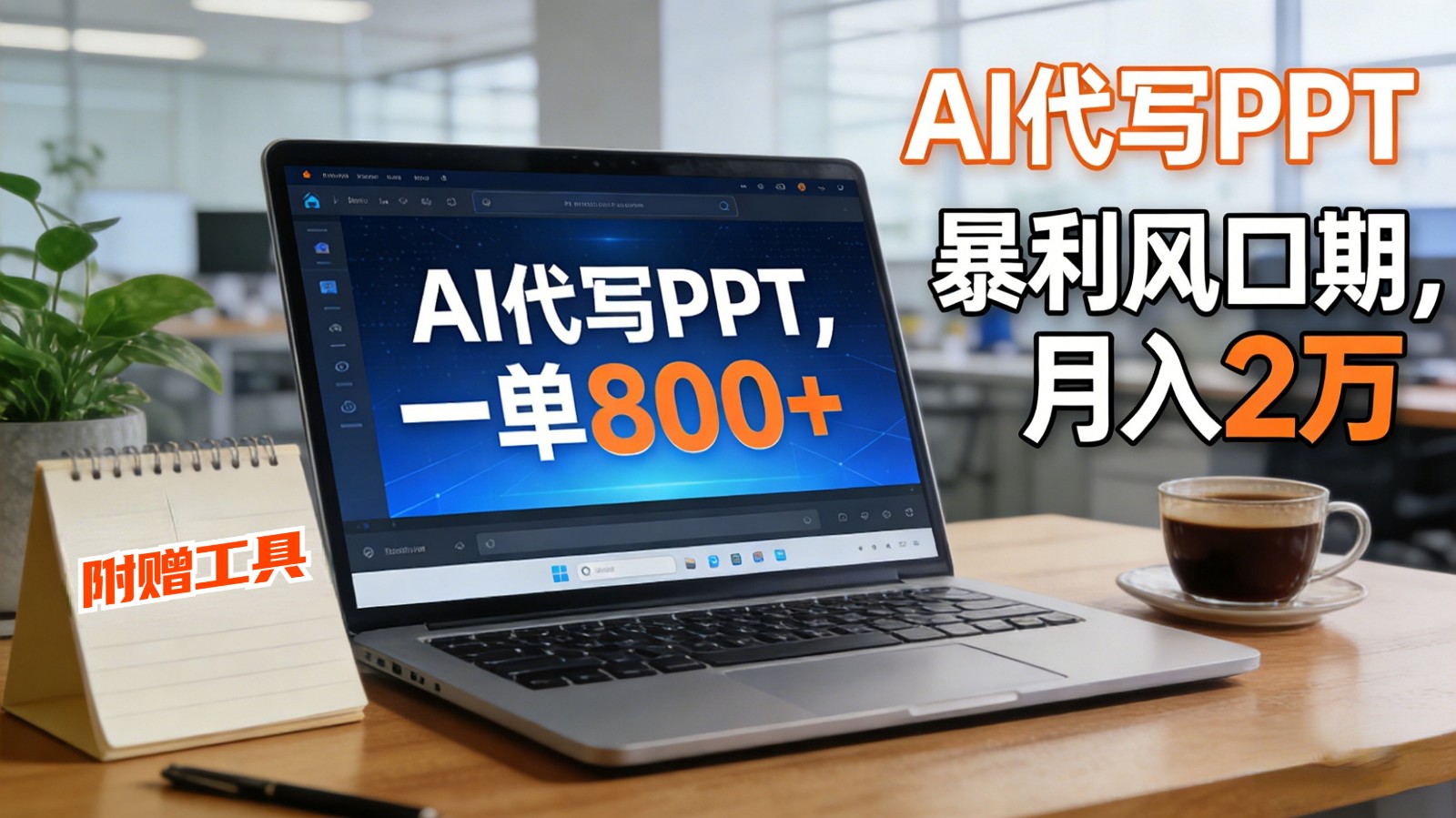 AI 代写做 PPT！一单狂赚 800+，风口期月入 2 万(工具 + 提示词直接送)-俗人圈网创