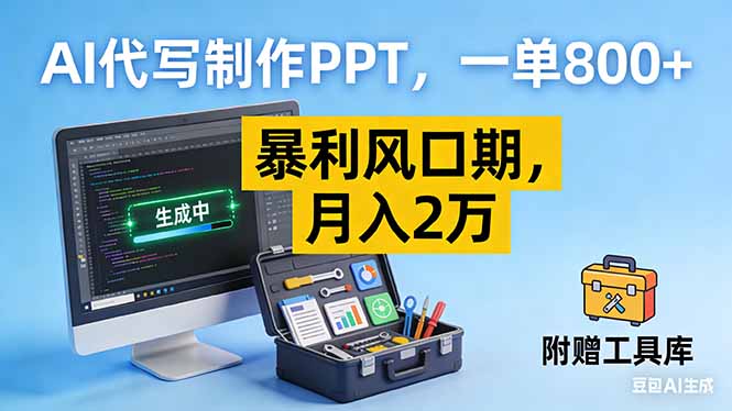 AI代写制作PPT，一单800+， 暴利风口期，月入2万【附工具】-俗人圈网创