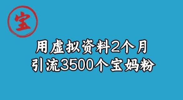 宝哥虚拟资料项目，2个月引流3500个宝妈粉-俗人圈网创