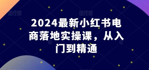 2024最新小红书电商落地实操课,从入门到精通-俗人圈网创
