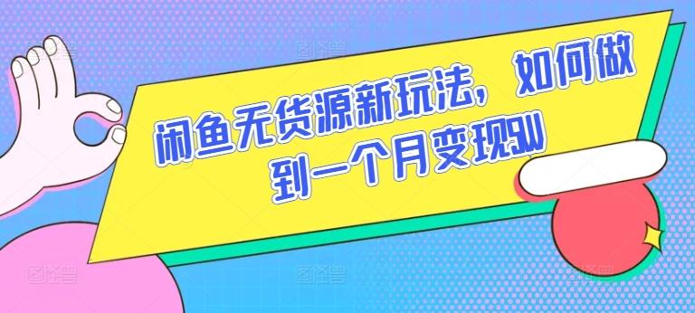 闲鱼无货源新玩法，如何做到一个月变现5W【揭秘】-俗人圈网创