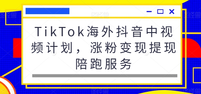 TikTok海外抖音中视频计划，涨粉变现提现陪跑服务-俗人圈网创