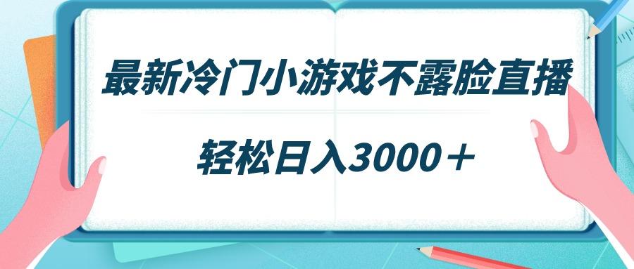 最新冷门小游戏不露脸直播，场观稳定几千，轻松日入3000＋-俗人圈网创