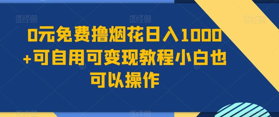 0元免费撸烟花日入1000+可自用可变现教程小白也可以操作，永久免费更新链接-俗人圈网创