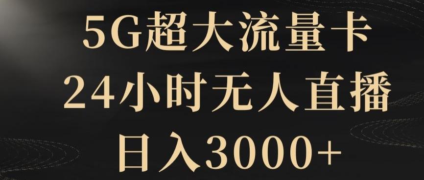 5G超大流量卡，24小时无人直播，日入3000+【揭秘】-俗人圈网创