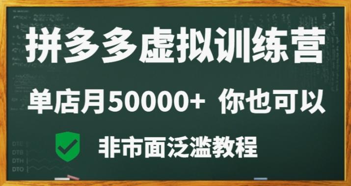拼多多虚拟电商训练营月入30000+你也行，暴利稳定长久，副业首选-俗人圈网创