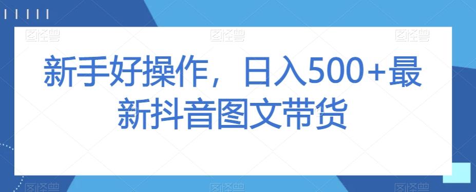 新手好操作，日入500+最新抖音图文带货【揭秘】-俗人圈网创