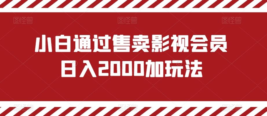 小白通过售卖影视会员日入2000加玩法-俗人圈网创