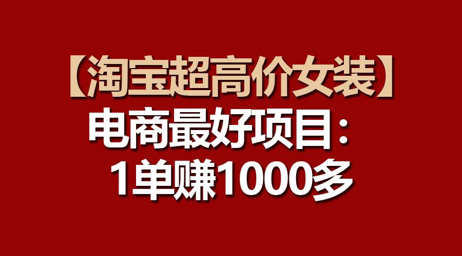 【淘宝超高价女装】电商最好项目：一单赚1000多-俗人圈网创