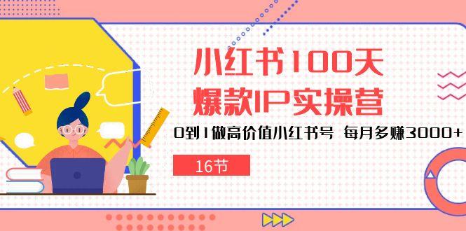 小红书100天-爆款IP实操营，0到1做高价值小红书号 每月多赚3000+(16节-俗人圈网创
