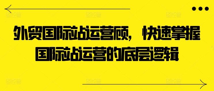 外贸国际站运营顾问，快速掌握国际站运营的底层逻辑-俗人圈网创