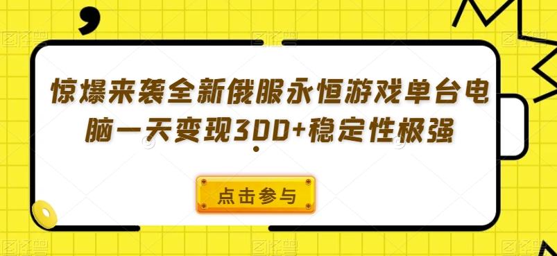 惊爆来袭全新俄服永恒游戏单台电脑一天变现300+稳定性极强-俗人圈网创