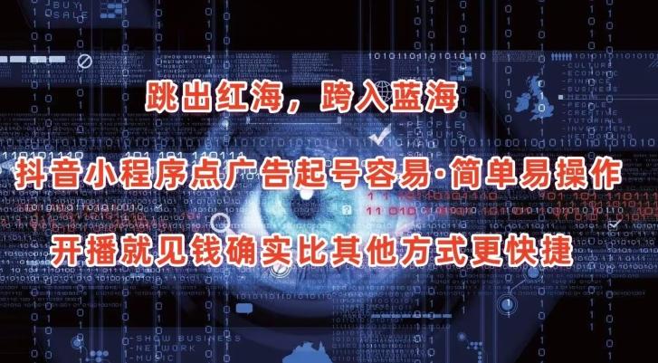 抖音小程序点广告项目，起号容易，简单易操作，开播就见有收益【揭秘】-俗人圈网创