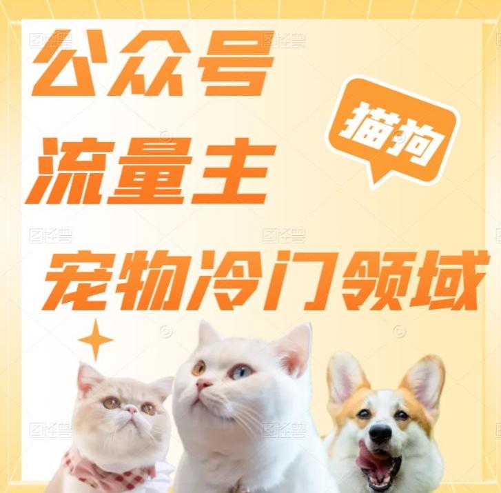 公众号流量主，萌宠冷门领域，单日收益2000+，简单暴力掘金，矩阵操作，无限放大收益！-俗人圈网创