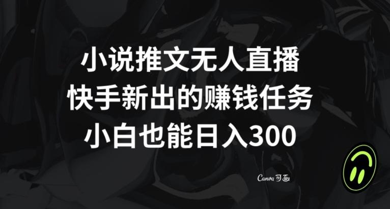 小说推文无人直播，快手新出的赚钱任务，小白也能日入300+【揭秘】-俗人圈网创