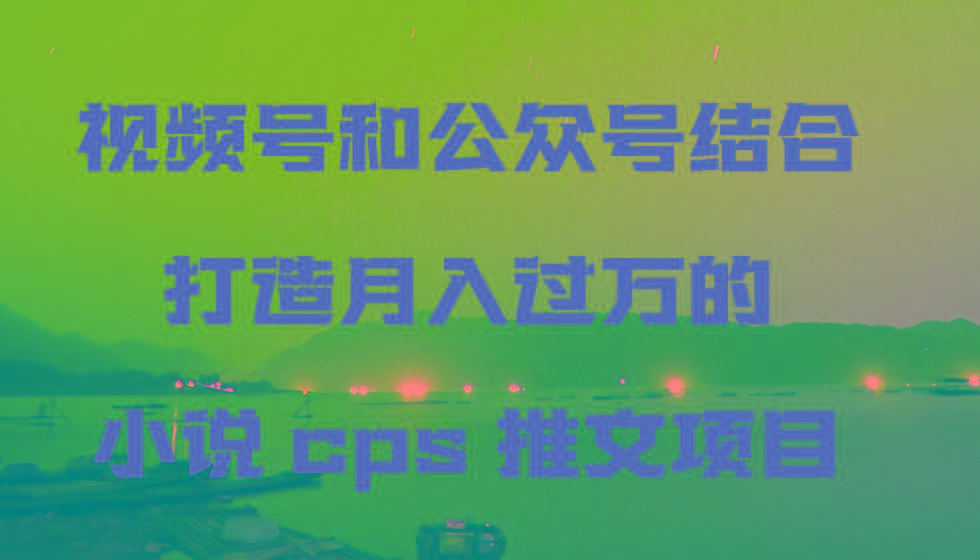 视频号和公众号结合打造月入过万的小说cps推文项目，包括市面上面的各种思路详解-俗人圈网创