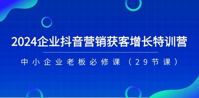 2024企业抖音-营销获客增长特训营,中小企业老板必修课(29节课-俗人圈网创