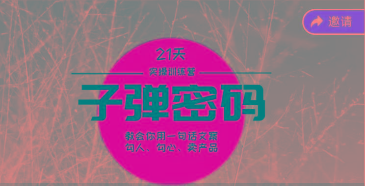 《子弹密码训练营》-用一句话文案勾人勾心卖产品，21天学到顶尖文案大师策略和技巧-俗人圈网创