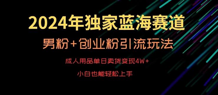 2024年独家蓝海赛道，成人用品单日卖货变现4W+，男粉+创业粉引流玩法，不愁搞不到流量【揭秘】-俗人圈网创