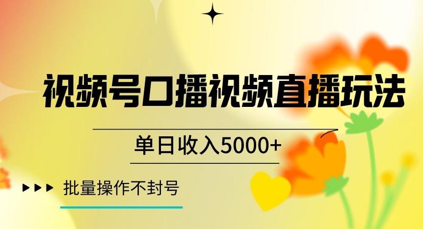 视频号囗播视频直播玩法,单日收入5000+,批量操作不封号【揭秘】-俗人圈网创