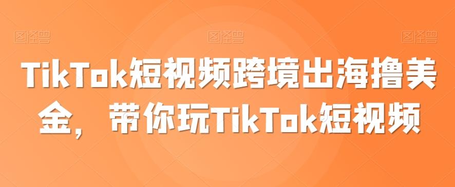 TikTok短视频跨境出海撸美金,带你玩TikTok短视频-俗人圈网创